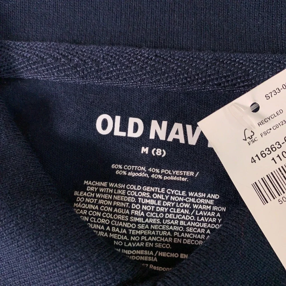Old Navy Boys Medium (8) Black Blue School Uniform Jersey Polo Shirt 2 Pack NWT